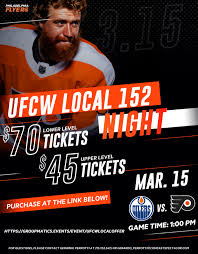 An oilers season ticket specialist will contact within 24 hours to answer any questions. Philadelphia Flyers Vs Edmonton Oilers 3 15 2020 Ufcw Local 152