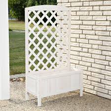 Transparent weiß maße pflanzkübel holz m mit sichtschutz: Holz Blumenkasten Weiss Rankhilfe Rankkasten Rankgitter Blumenstander Blumenkubel Ebay