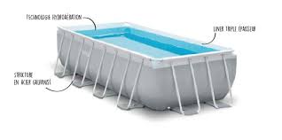 Piscine Intex Prism Rect 4 88x2 44 H 1 07 Grise Cash Piscines