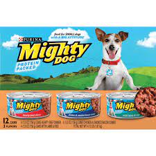 Dog food scoop just did a dog food comparison and named the 10 best dog foods. 12 Pack Purina Mighty Dog Small Breed Wet Dog Food Variety Pack Hearty Beef Smoked Chicken Bacon Combo Lamb Rice 5 5 Oz Cans Walmart Com Walmart Com