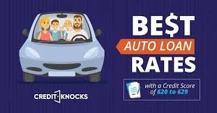 best auto loan rates with a credit score of 620 to 629