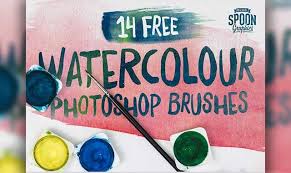 14 فرشاة ألوان مائية للفوتوشوب مجانية 14 Free Watercolour Brushes