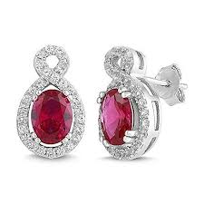 Lab Created Ruby Earrings 6 X 8 Oval Shape Lab Created Rubies In 2020 Ruby Earrings Beautiful Stud Earrings July Birthstone Jewelry
