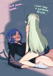 on back, open mouth, on bed, multiple girls, ... - Anime R34