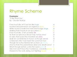 In just 14 lines, the writer has to communicate their theme through a powerful and enduring image. Intermediate Grade 10 Use This Diagram To Help Students Determine The Rhyme Scheme Of Mckay S Sonnet If We Must D Rhyme Scheme Examples Rhyme Scheme Rhymes