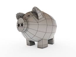 Piggy Bank 3d Model Low Poly Max Obj Mtl 3ds Fbx 5 Mascaras Sobres De Papel