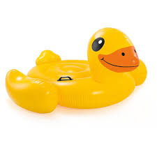 Intex Yellow Duck Ride On Pool Float 57556ep The Home Depot Intex Yellow Duck Duck