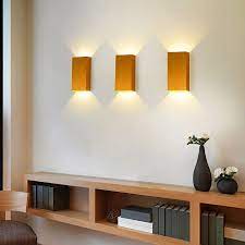 Modern Led Minimalist Cube Aluminum Wall Light 2 Light Indoor Wall Sconce In Black Indoor Wall Sconces Wall Lights Exterior Wall Light