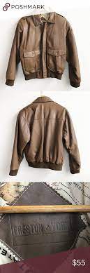 Preston And York Brown Leather Bomber Jacket Brown Leather Bomber Jacket Leather Bomber Jacket Jackets