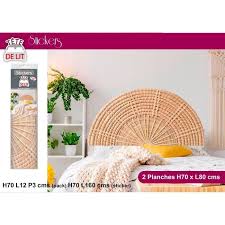 Tête de lit carré fleurs sculptées 160 cm. Tete De Lit Effet Rotin Sticker Cdiscount Maison