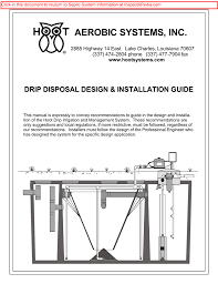 Hoot Aerobic Systems Drip Disposal Design Installation Guide Manualzz