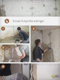 Um Putz An Der Wand Zu Sanieren Bedarf Es Guter Vorbereitung Wir Zeigen Wie Sich Dazu Schnell Putzprofile Anbri Schnell Putzen Haus Verputzen Wand Verputzen