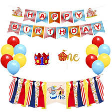 If you are curious to explore how theme party decorations are done, we have behind the scenes videos for the pleasure of your eyes!! Pratyus Circus Carnival Theme 1st Birthday Decorations Kit For Baby Shower Boys Girls Animals Party Supplies Favors With Colorful Burlap Highchair Banner Cake Topper Birthday Hat Buy Online In Bahamas At Bahamas Desertcart Com