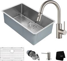 Free shipping on orders over $99! Kraus Khu10032262041ss 32 Inch Kitchen Sink And Faucet Combo With Noisedefend 16 Gauge Stainless Steel And Commercial Grade Finish
