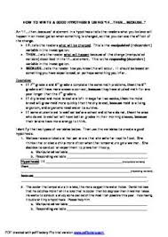 How To Write A Good Hypothesis Using If Then Because Hypothesis Writing 5th Grade Science