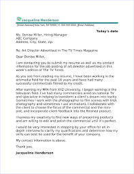Art Director Cover Letter Sample