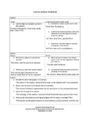 Political cartoon analysis worksheet cartoon name irony exaggeration analogy symbolism inferences/pov type text. Cartoon Analysis Worksheet Part 2 Cartoon Analysis Worksheet Level 1 Visuals Words Not All Cartoons Include Words 1 List The Objects Or People You See Course Hero