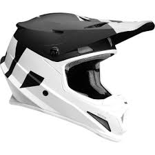 Black And White Dirt Bike Helmet Thor Sector Level Matte Black White Helmet Dirt Bike Helmets Dirt Bike Gear Helmet