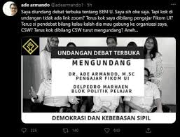Check spelling or type a new query. Ditantang Debat Terbuka Ade Armando Saya Sih Oke Saja Tapi