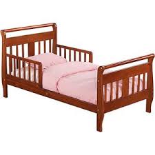 Baby Relax Sleigh Toddler Bed With Bed Rails Walnut Walmart Com Toddler Bed Bed Girls Bedroom Furniture