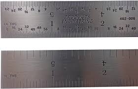 My suggestion is do not ever round up, list your answer to the closest 1/32 of an inch. Made In Usa Pec 6 Rigid Stainless Steel 4r Machinist Engineer Ruler Rule 1 64 1 32 1 8 1 16 Construction Rulers Amazon Com