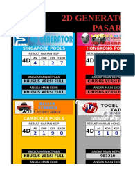 Syair angka pada singapore minggu. 2d Generator 36 Ln Full 8 Pasaran Trial Pdf