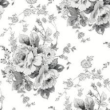 Find the best and most beautiful flower wallpapers and images! Fh4086 Black White Heritage Rose Floral Wallpaper