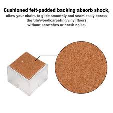 Chair Leg Floor Protectors Chair Leg Caps Square Silicone Table Chair Feet Protectors 1 18 To 1 38 With Felt Pads Clear 32pack Wood Floors Chair Legs Flooring