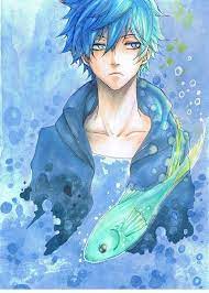 This Picture Is A Little Strange But I Like How The Male Ch Anime Guy Blue Hair Anime Hairstyles Male Anime Guys