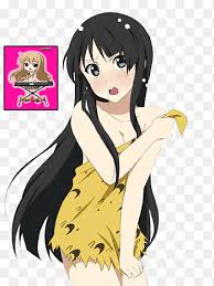 A traditional hairstyle, where the female has a long hair, blunt bangs and sidelocks that are cut straight or cut at the end. Mio Akiyama Anime Hime Cut K On Black Hair Anime Black Hair Vertebrate Png Pngegg