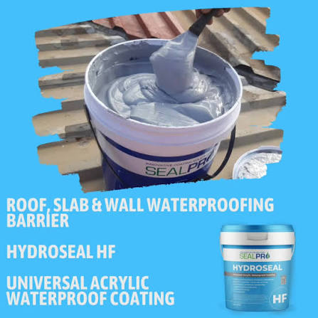 HydroSeal HF is a flexible high-performance universal waterproofing coating  specifically developed for long term protection. Waterproof & protect all  types of surfaces like concrete roof slabs, ...