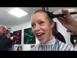 Gia York having her head shaved at Henley House live in Henley in Arden to  ra 2