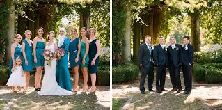 Peacock Teal Blue Satin Bridesmaid Dresses And Navy Blue Suit Groomsmen Bridesmaid Colors Blue Groomsmen Suits Teal Bridesmaid