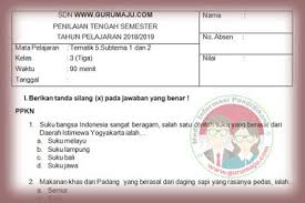 Pts kelas 3 bahasa jawa. Soal Pts Kelas 3 Semester 2 Kurikulum 2013 Revisi 2018 Guru Maju