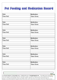 Pet Feeding Medication Chart Bullet Journal Health Dog