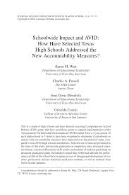 PDF) Schoolwide Impact and AVID: How Have Selected Texas High Schools  Addressed the New Accountability Measures?