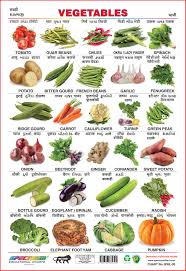 These names of the vegetable are with pictures, which will teach you to recognize vegetables with names. Buy Spectrum Educational Wall Chart Two In One Fruits Vegetables In 4 Languages English Hindi Gujarati Marathi Book Online At Low Prices In India Spectrum Educational