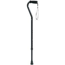 carex adjustable walking cane with offset handle wrist strap and cushioned foam grip black walmart com walking canes wrist strap cushioned