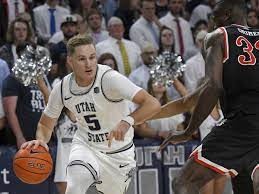 Merrill Scores 24 As Utah State Beats Fresno State 71 59 Fresno State College Basketball Game Mountain West Conference