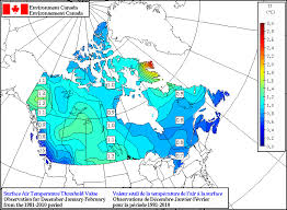 The highest temperature officially recorded in canada is 45 °c (113 °f) on july 5, 1937 at midale and at yellow grass, two small towns in southeastern saskatchewan. Temperature Climatology Map Threshold Dec Jan Feb Winter Environment Canada