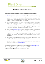 Plant Direct: Editor-in-Chief vacancy