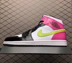 Jordan 1 Mid White Black Cyber Pink Cheap Air Jordan 1 Mid White Cyber Active Fuchsia Cz9834 100 In 2020 Air Jordans Jordan 1 Jordan 1 White