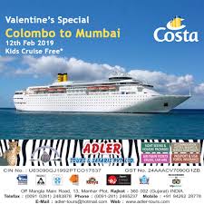 Cruise From Colombo To Mumbai 12th February 2019 Valentine Special 0ffer Cruise Kids Cruise Valentine Special
