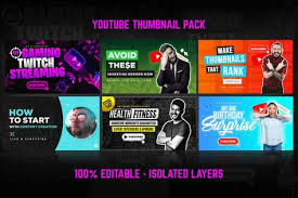 Youtube Thumbnail Templates Set 1 541624 Youtube Design Bundles Youtube Design Youtube Thumbnail Youtube Thumbnail Template