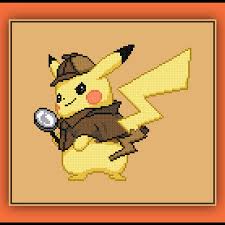 Patreon Only Detective Pikachu Cross Stitch Pattern Pokemon Game Review Pikachu Cross Stitch Pikachu Cross Stitch Pattern Cross Stitch Patterns