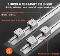 VEVOR Linear Guide Rail Set, SBR16 2000mm, 2 PCS 78.7 in/2000 mm SBR16  Guide Rails and 4 PCS SBR16UU Slide Blocks, Linear Rails and Bearings Kit  for ...