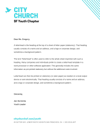 A cover letter is your opportunity to inform a prospective employer why you re the ideal individual for the placement and. Free Printable Customizable Church Letterhead Templates Canva
