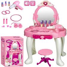 Kids Girls Glamour Mirror Dressing Table Pretend Play Set Beauty Makeup Game Toy Garden Furniture Dressing Table Toy Kids Dressing Table Dressing Mirror