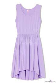 Light Purple Plain Round Neck Ruffle Hem Tank Dress Purple Dress Dresses Tank Dress