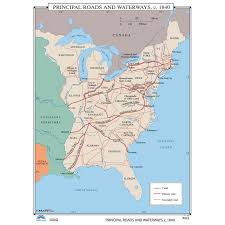 Universal Map U S History Wall Maps Principal Roads Waterways Wayfair History Wall World History Map Rivers And Roads